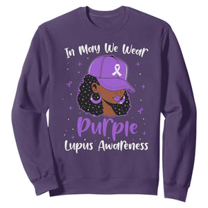 Lupus Awareness Sweatshirt African American Black Women Fight Lupus Purple Ribbon TS10 Purple Print Your Wear