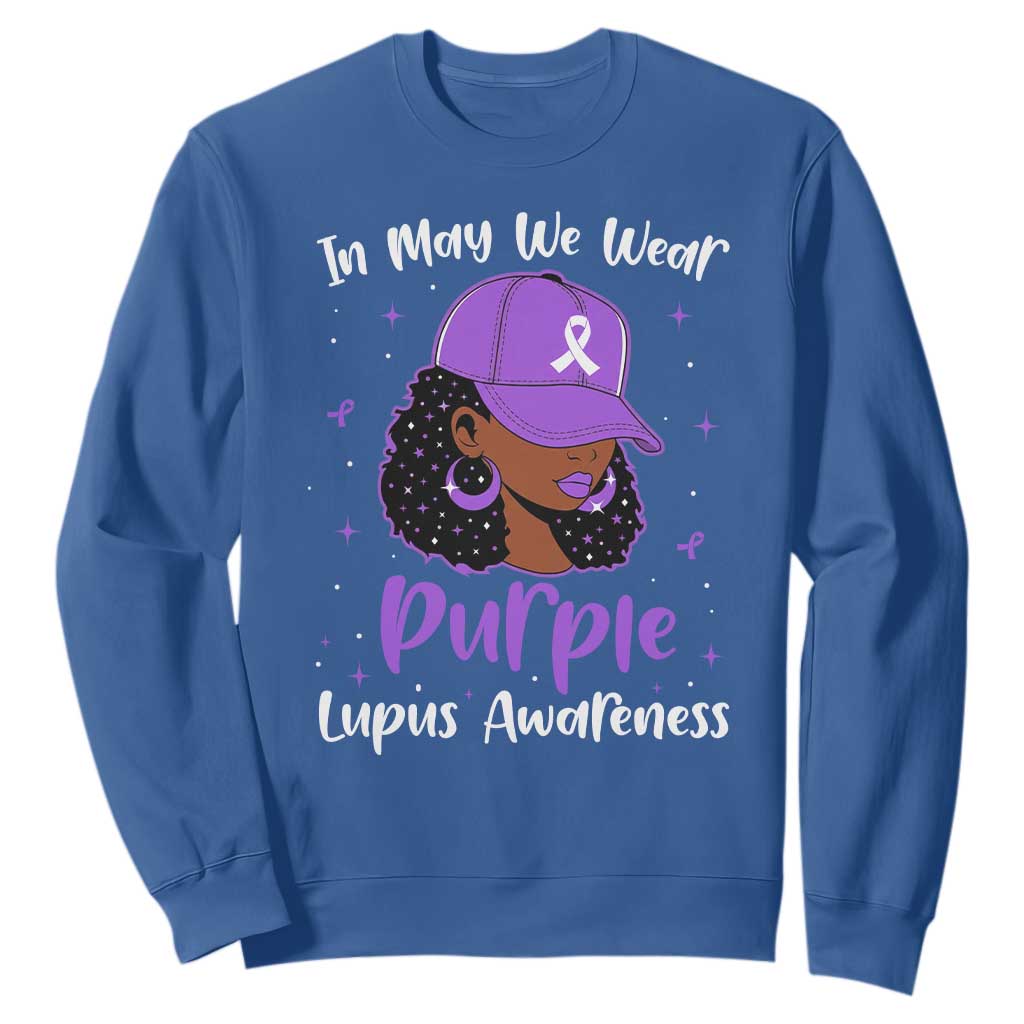 Lupus Awareness Sweatshirt African American Black Women Fight Lupus Purple Ribbon TS10 Royal Blue Print Your Wear