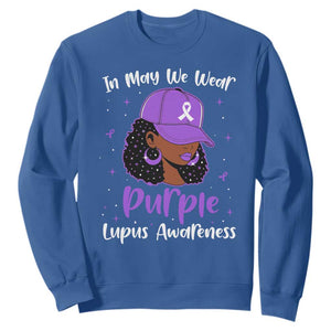 Lupus Awareness Sweatshirt African American Black Women Fight Lupus Purple Ribbon TS10 Royal Blue Print Your Wear