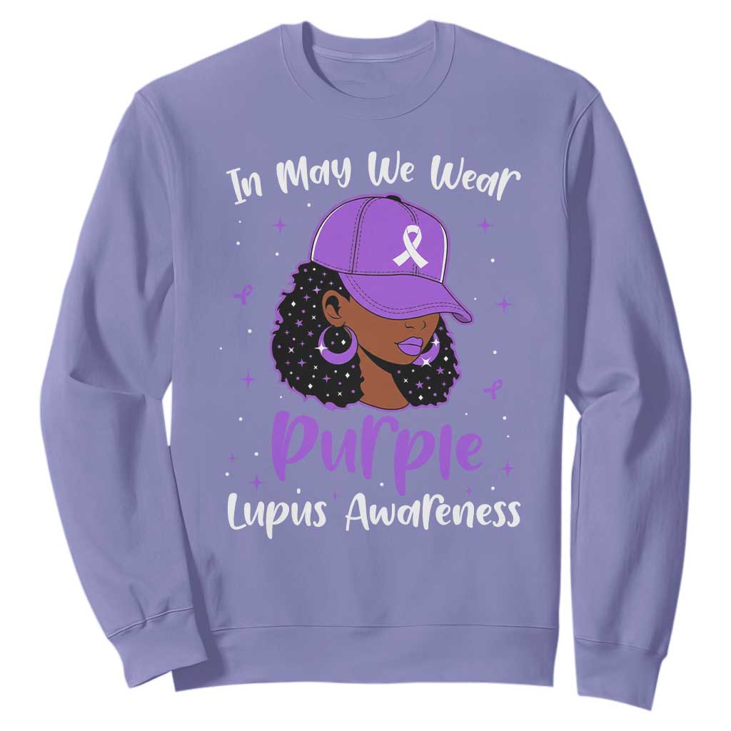 Lupus Awareness Sweatshirt African American Black Women Fight Lupus Purple Ribbon TS10 Violet Print Your Wear