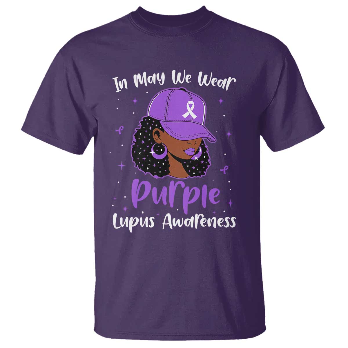 Lupus Awareness T Shirt African American Black Women Fight Lupus Purple Ribbon TS10 Purple Print Your Wear