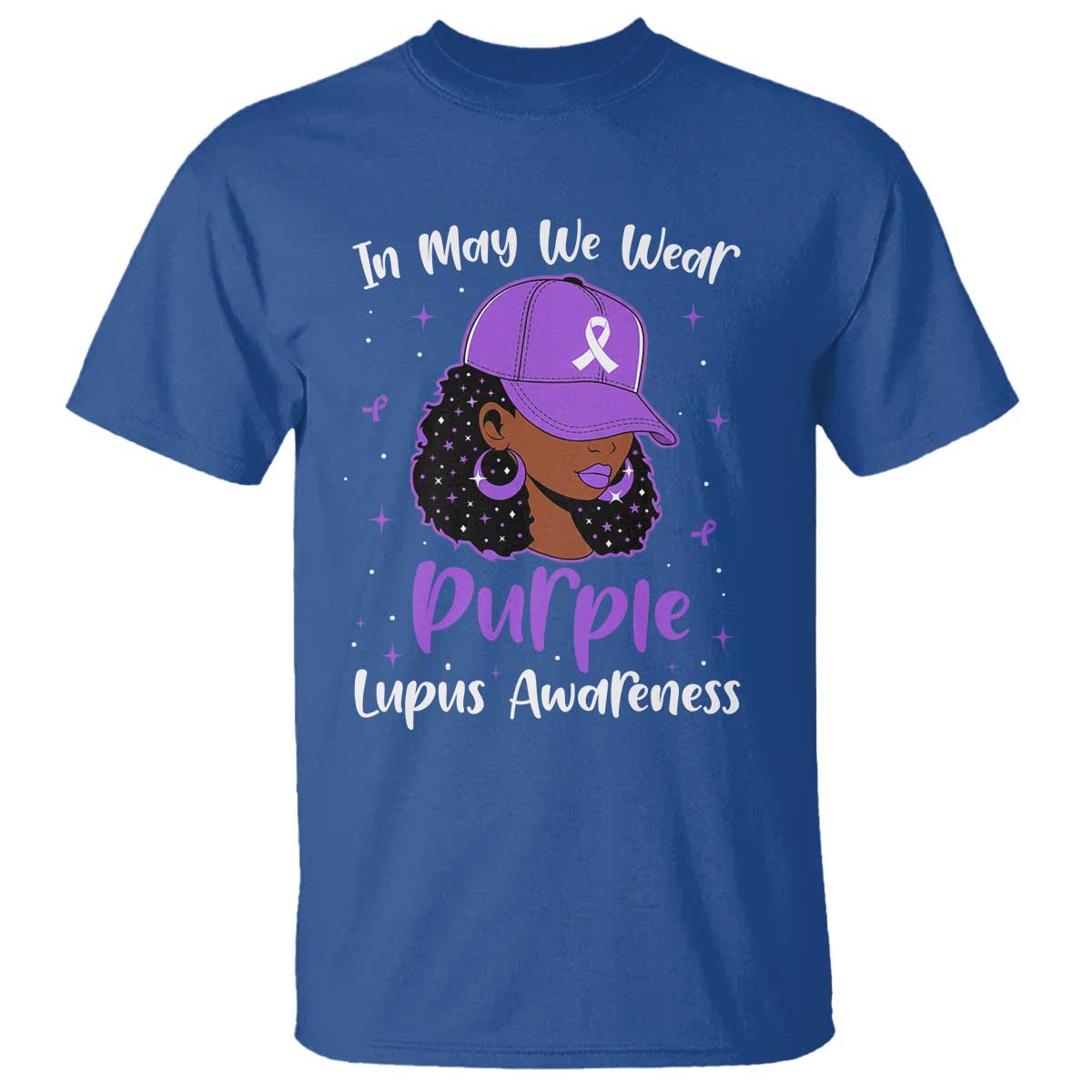 Lupus Awareness T Shirt African American Black Women Fight Lupus Purple Ribbon TS10 Royal Blue Print Your Wear