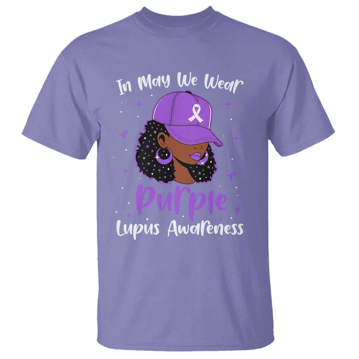 Lupus Awareness T Shirt African American Black Women Fight Lupus Purple Ribbon TS10 Violet Print Your Wear