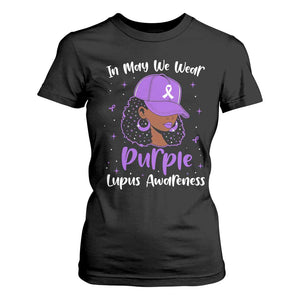 Lupus Awareness T Shirt For Women African American Black Women Fight Lupus Purple Ribbon TS10 Black Print Your Wear