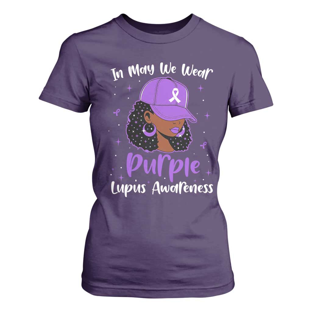 Lupus Awareness T Shirt For Women African American Black Women Fight Lupus Purple Ribbon TS10 Purple Print Your Wear
