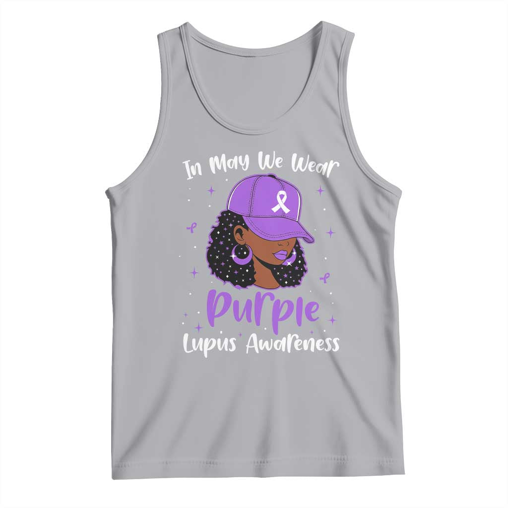 Lupus Awareness Tank Top African American Black Women Fight Lupus Purple Ribbon TS10 Athletic Heather Print Your Wear