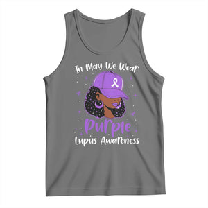 Lupus Awareness Tank Top African American Black Women Fight Lupus Purple Ribbon TS10 Black Heather Print Your Wear