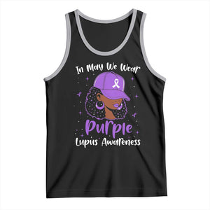 Lupus Awareness Tank Top African American Black Women Fight Lupus Purple Ribbon TS10 Black Athletic Heather Print Your Wear
