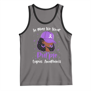 Lupus Awareness Tank Top African American Black Women Fight Lupus Purple Ribbon TS10 Deep Heather Black Print Your Wear