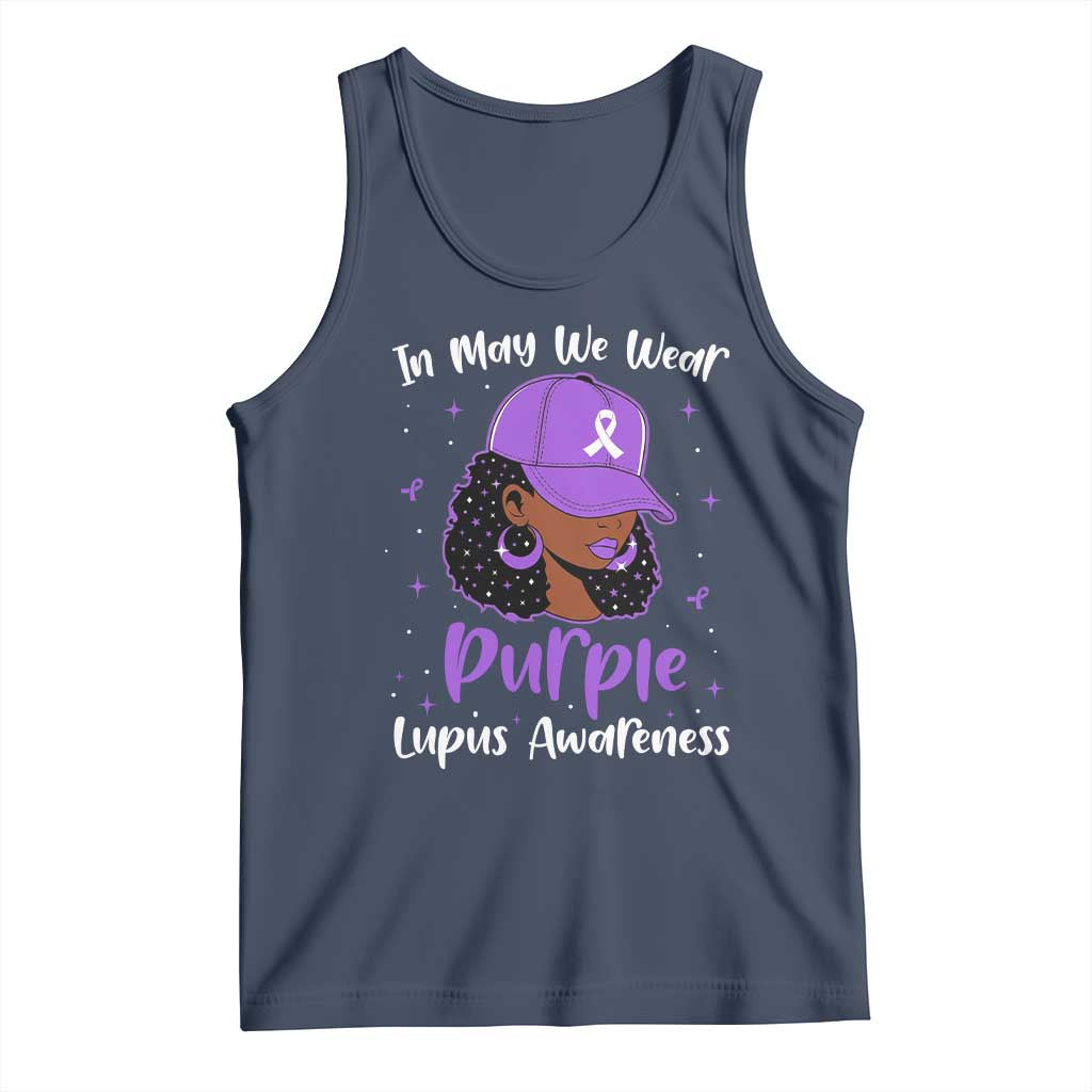 Lupus Awareness Tank Top African American Black Women Fight Lupus Purple Ribbon TS10 Navy Print Your Wear