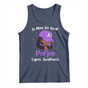 Lupus Awareness Tank Top African American Black Women Fight Lupus Purple Ribbon TS10 Navy Print Your Wear