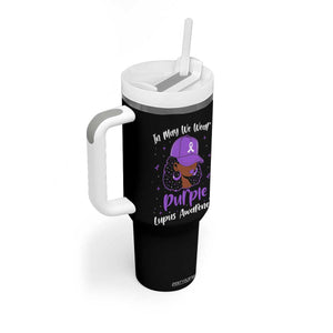 Lupus Awareness Tumbler With Handle African American Black Women Fight Lupus Purple Ribbon TS10 Print Your Wear