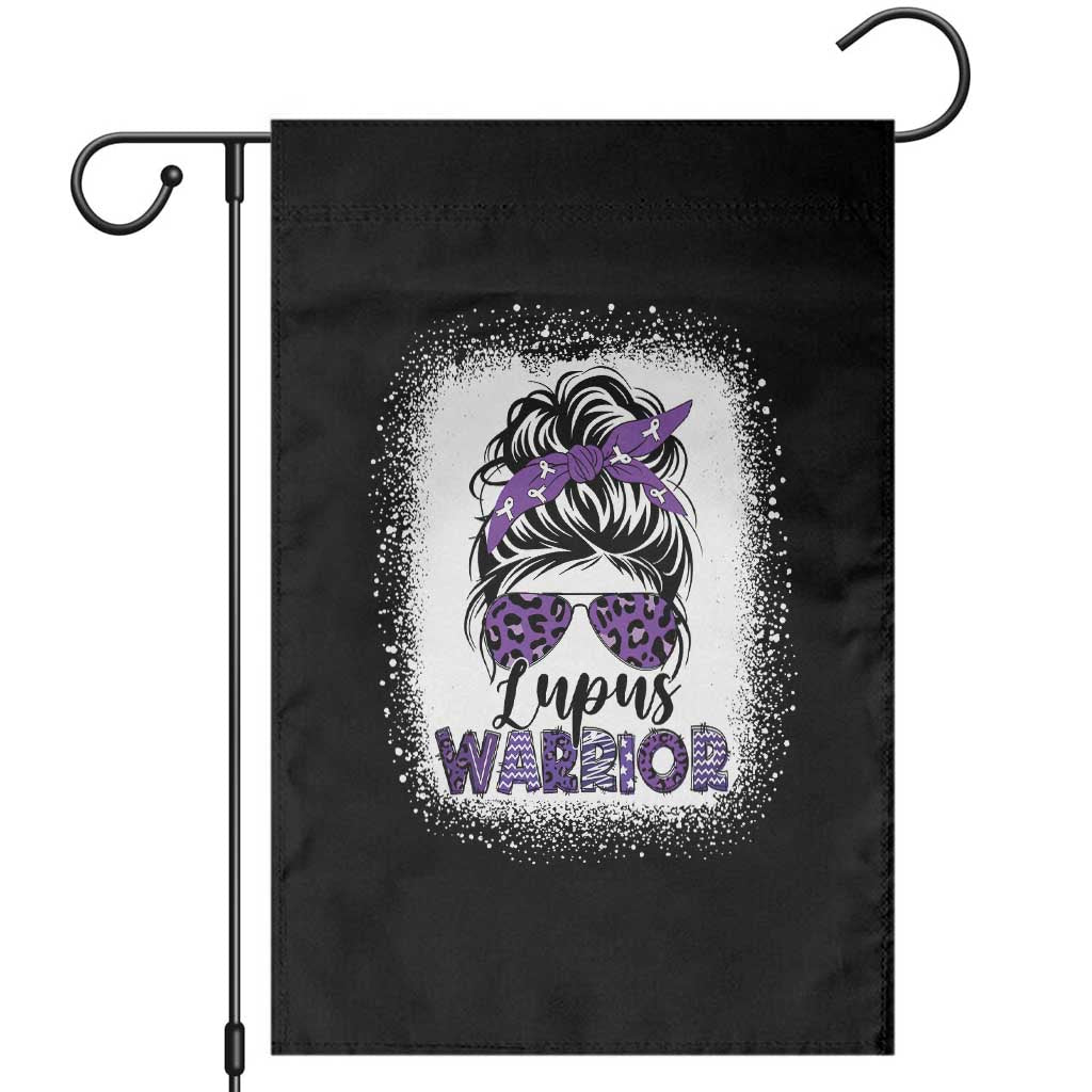 Lupus Warrior Garden Flag Purple Ribbon Messy Bun Women TS10 Black Print Your Wear