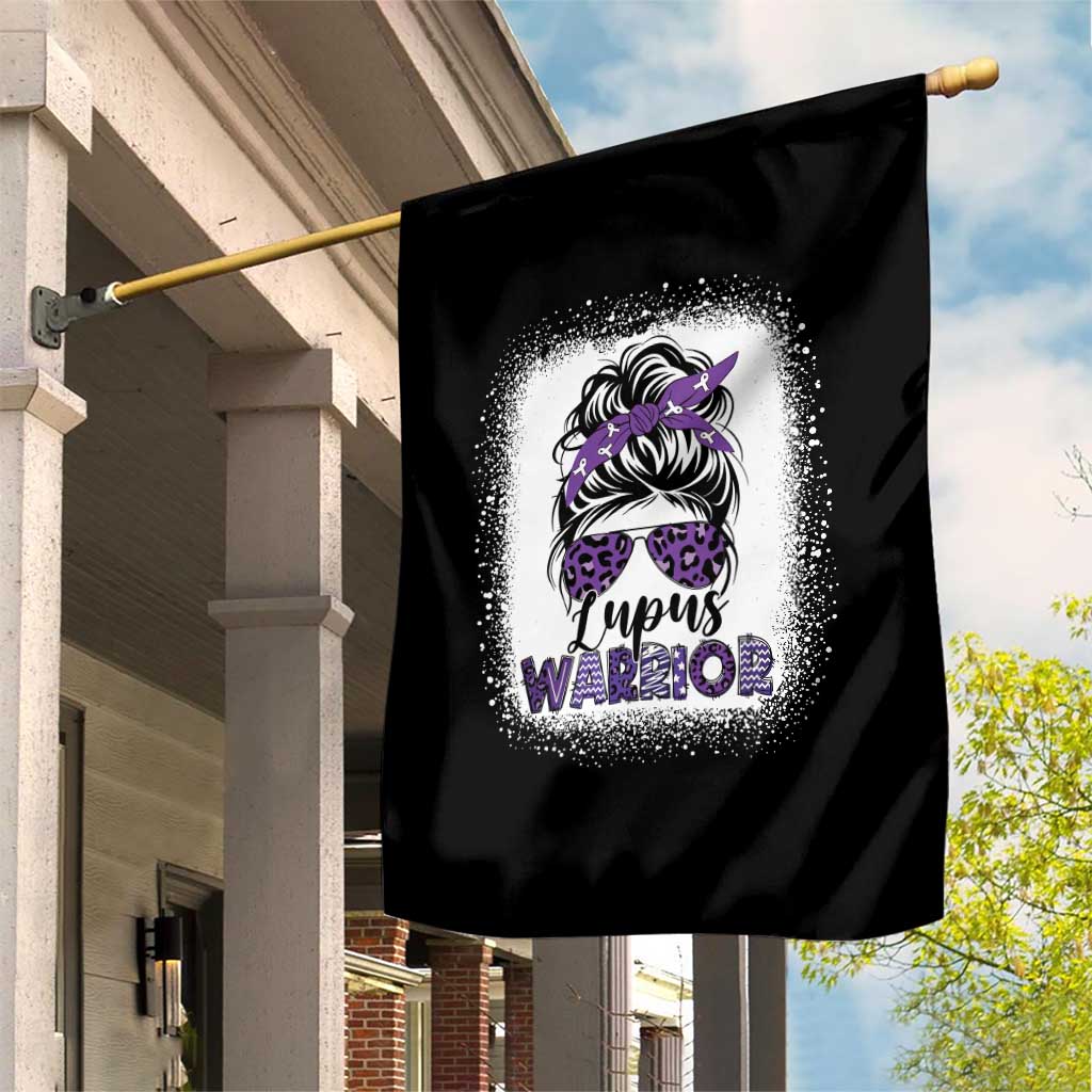 Lupus Warrior Garden Flag Purple Ribbon Messy Bun Women TS10 Print Your Wear