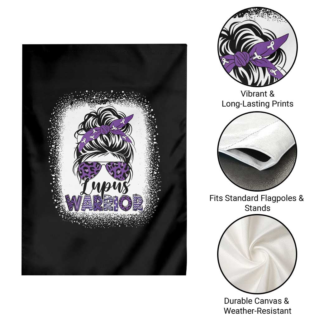 Lupus Warrior Garden Flag Purple Ribbon Messy Bun Women TS10 Print Your Wear