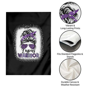Lupus Warrior Garden Flag Purple Ribbon Messy Bun Women TS10 Print Your Wear