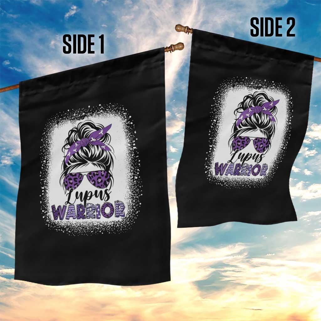 Lupus Warrior Garden Flag Purple Ribbon Messy Bun Women TS10 Print Your Wear