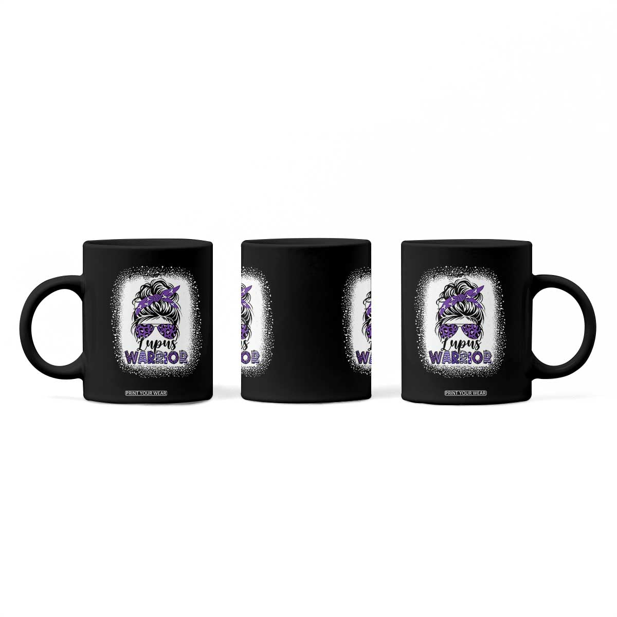 Lupus Warrior Coffee Mug Purple Ribbon Messy Bun Women TS10 Print Your Wear