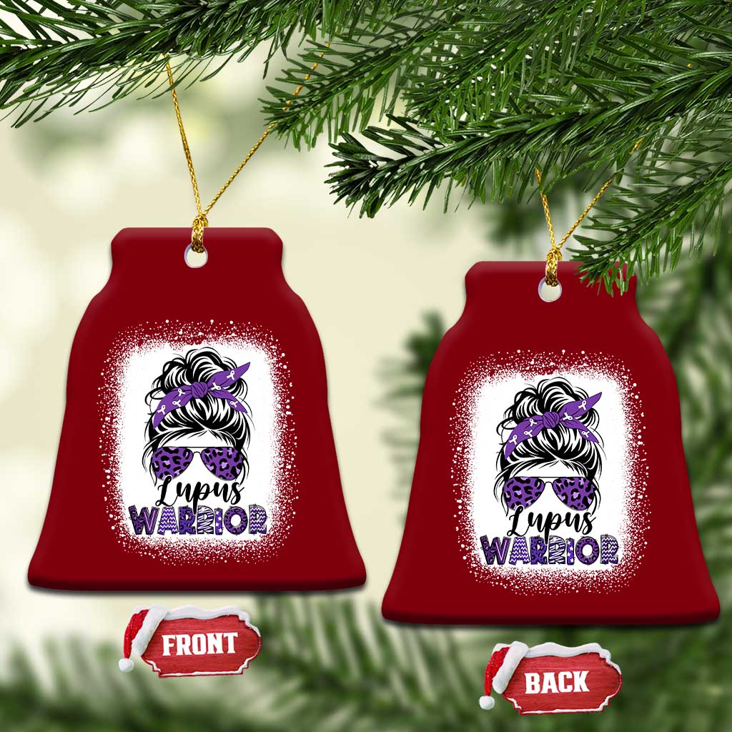 Lupus Warrior Ceramic Ornament Purple Ribbon Messy Bun Women TS10 Print Your Wear