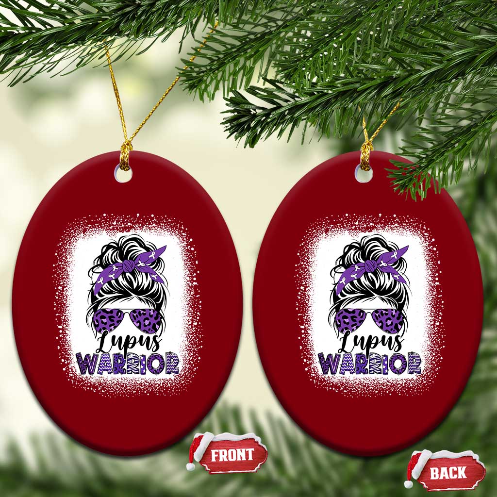 Lupus Warrior Ceramic Ornament Purple Ribbon Messy Bun Women TS10 Print Your Wear