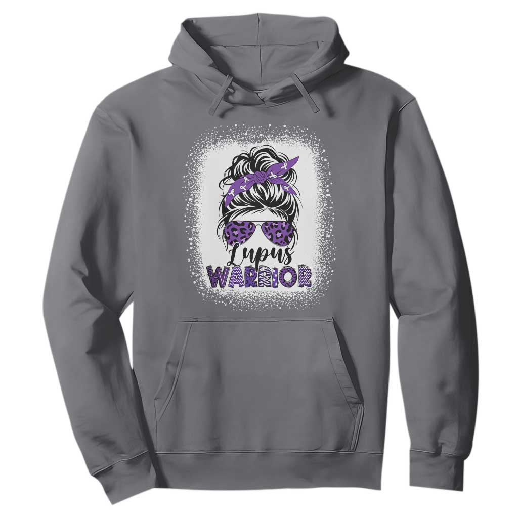 Lupus Warrior Hoodie Purple Ribbon Messy Bun Women TS10 Charcoal Print Your Wear