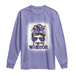 Lupus Warrior Long Sleeve Shirt Purple Ribbon Messy Bun Women TS10 Violet Print Your Wear
