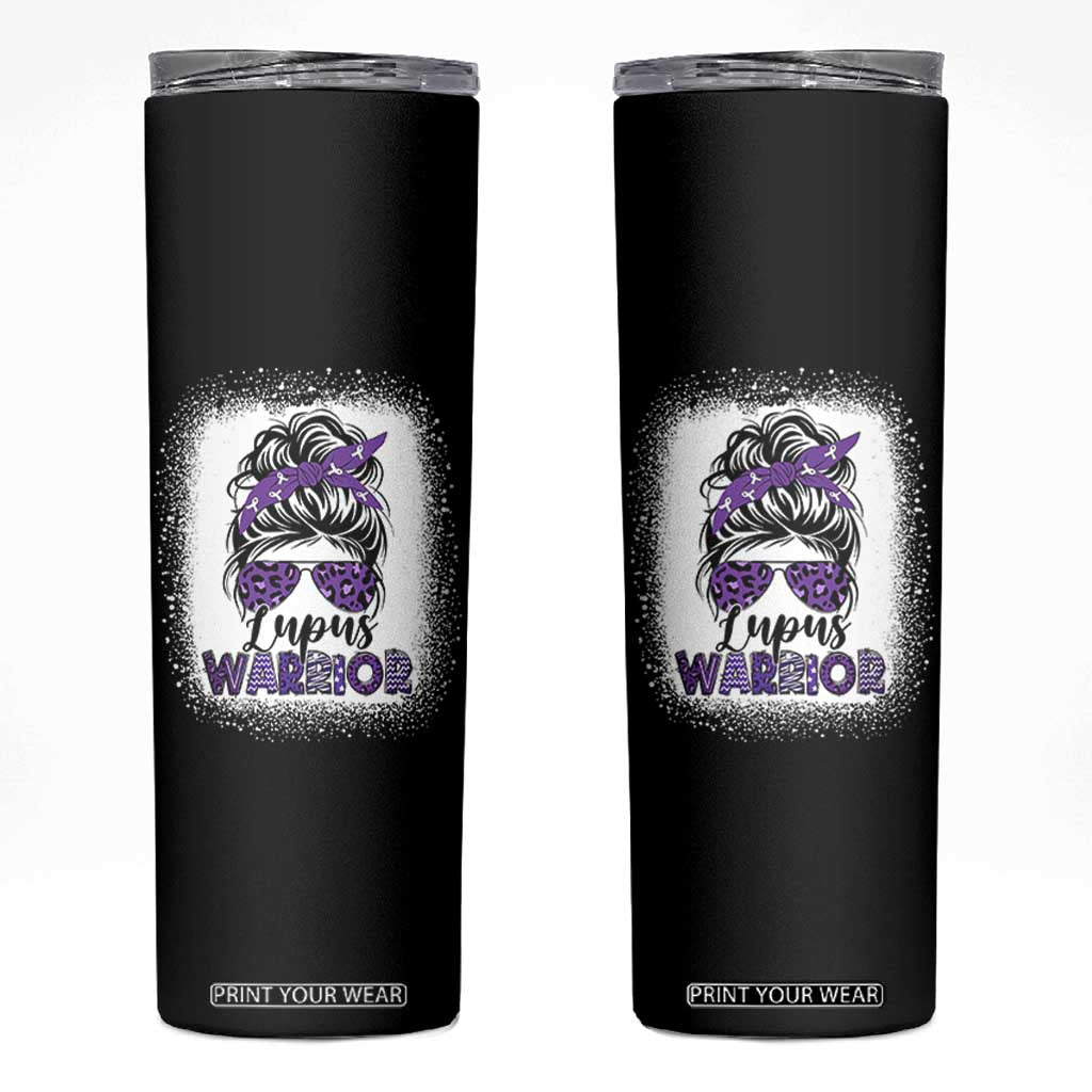 Lupus Warrior Skinny Tumbler Purple Ribbon Messy Bun Women TS10 Black Print Your Wear