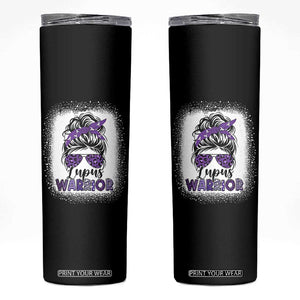 Lupus Warrior Skinny Tumbler Purple Ribbon Messy Bun Women TS10 Black Print Your Wear