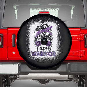 Lupus Warrior Spare Tire Cover Purple Ribbon Messy Bun Women TS10 Black Print Your Wear