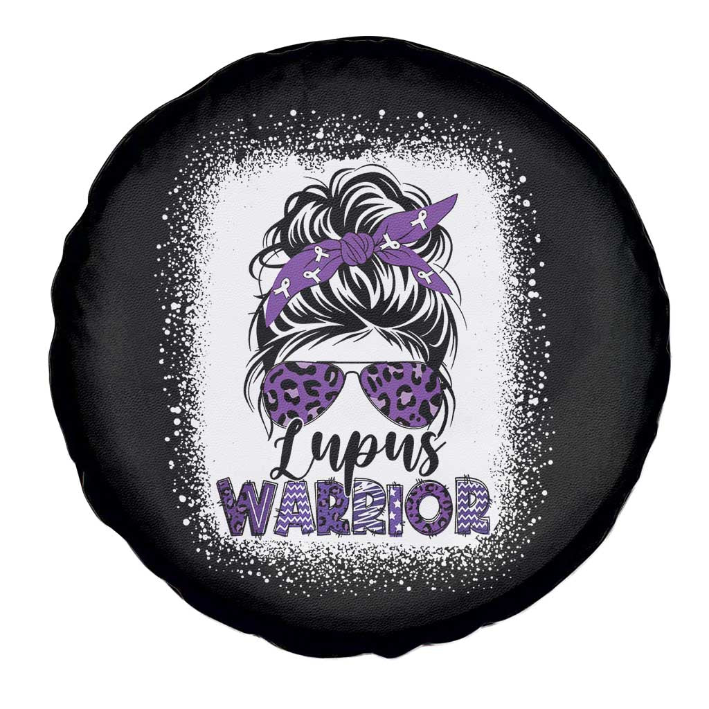 Lupus Warrior Spare Tire Cover Purple Ribbon Messy Bun Women TS10 Print Your Wear