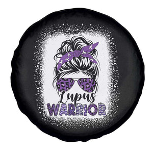 Lupus Warrior Spare Tire Cover Purple Ribbon Messy Bun Women TS10 Print Your Wear