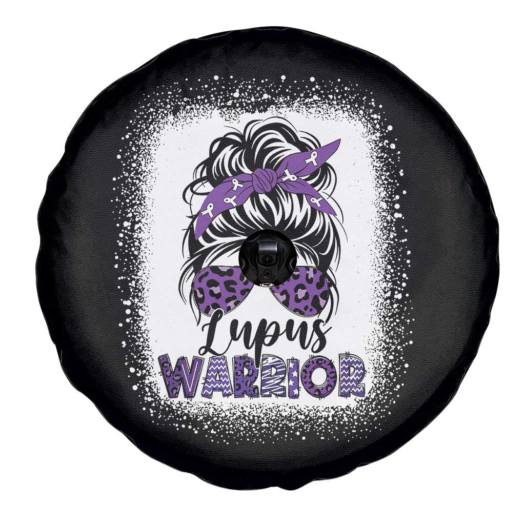 Lupus Warrior Spare Tire Cover Purple Ribbon Messy Bun Women TS10 Print Your Wear