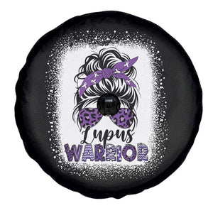 Lupus Warrior Spare Tire Cover Purple Ribbon Messy Bun Women TS10 Print Your Wear