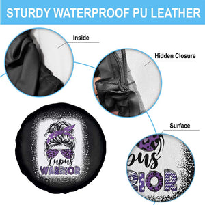 Lupus Warrior Spare Tire Cover Purple Ribbon Messy Bun Women TS10 Print Your Wear
