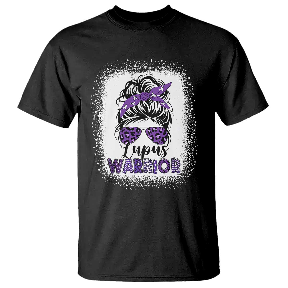 Lupus Warrior T Shirt Purple Ribbon Messy Bun Women TS10 Black Print Your Wear