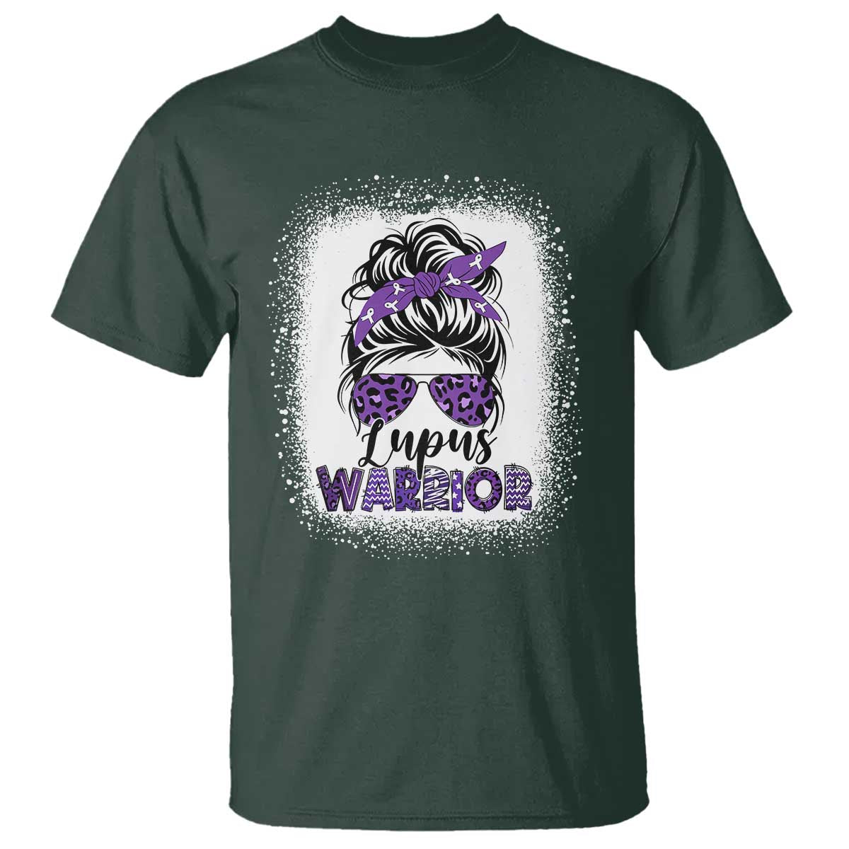 Lupus Warrior T Shirt Purple Ribbon Messy Bun Women TS10 Dark Forest Green Print Your Wear