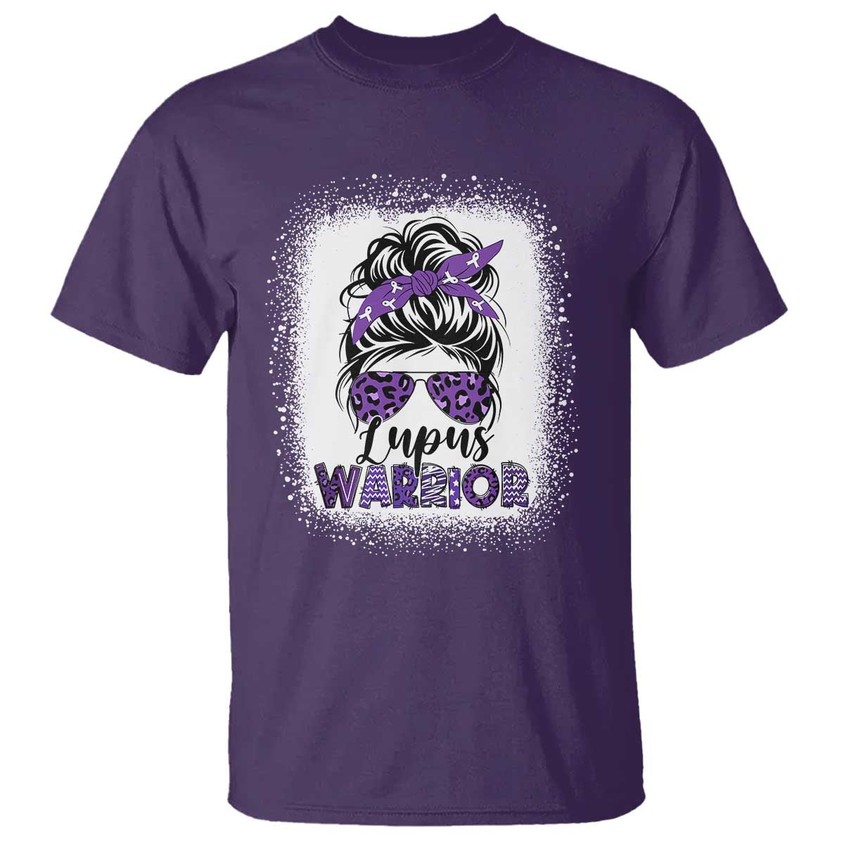 Lupus Warrior T Shirt Purple Ribbon Messy Bun Women TS10 Purple Print Your Wear