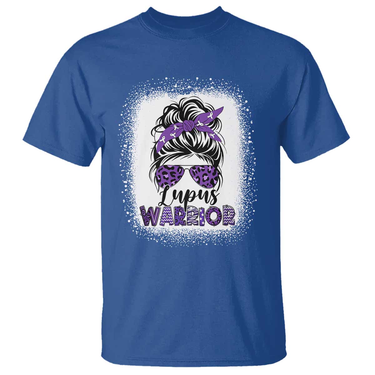 Lupus Warrior T Shirt Purple Ribbon Messy Bun Women TS10 Royal Blue Print Your Wear