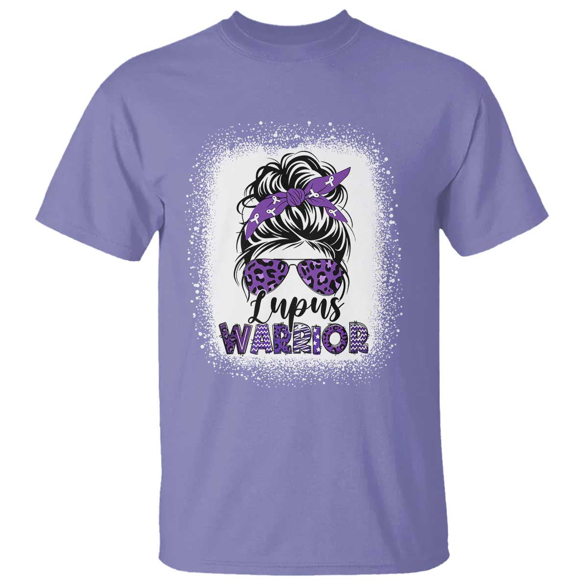 Lupus Warrior T Shirt Purple Ribbon Messy Bun Women TS10 Violet Print Your Wear