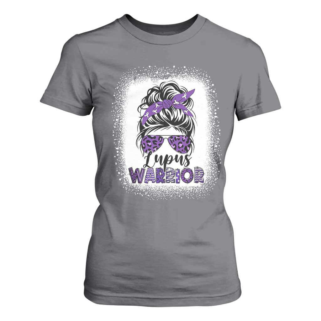 Lupus Warrior T Shirt For Women Purple Ribbon Messy Bun Women TS10 Charcoal Print Your Wear