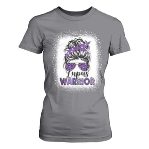 Lupus Warrior T Shirt For Women Purple Ribbon Messy Bun Women TS10 Charcoal Print Your Wear
