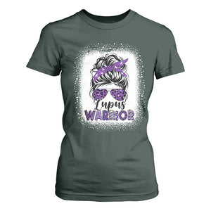 Lupus Warrior T Shirt For Women Purple Ribbon Messy Bun Women TS10 Dark Forest Green Print Your Wear