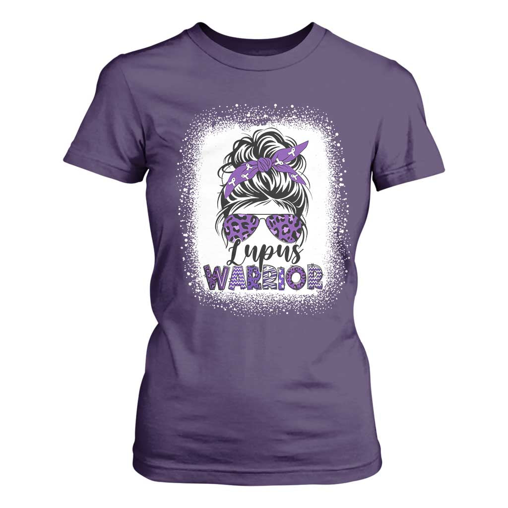 Lupus Warrior T Shirt For Women Purple Ribbon Messy Bun Women TS10 Purple Print Your Wear