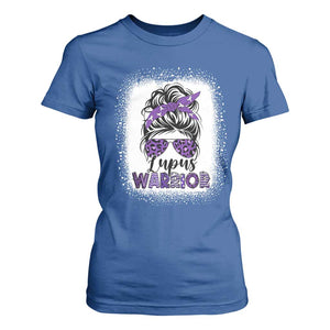 Lupus Warrior T Shirt For Women Purple Ribbon Messy Bun Women TS10 Royal Blue Print Your Wear