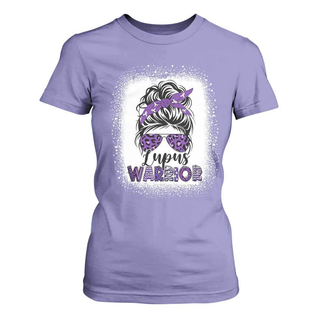 Lupus Warrior T Shirt For Women Purple Ribbon Messy Bun Women TS10 Violet Print Your Wear
