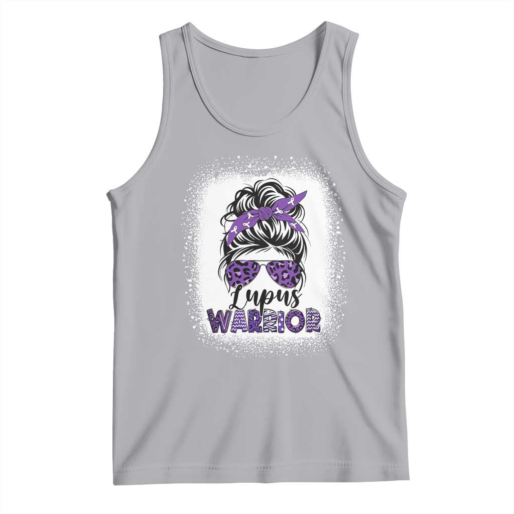 Lupus Warrior Tank Top Purple Ribbon Messy Bun Women TS10 Athletic Heather Print Your Wear