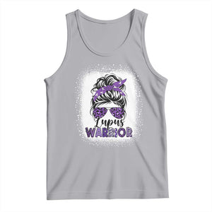 Lupus Warrior Tank Top Purple Ribbon Messy Bun Women TS10 Athletic Heather Print Your Wear