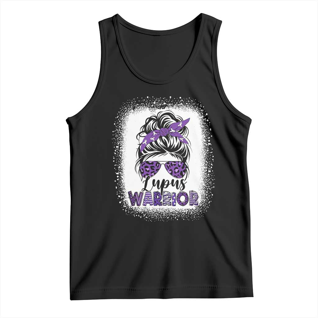 Lupus Warrior Tank Top Purple Ribbon Messy Bun Women TS10 Black Print Your Wear