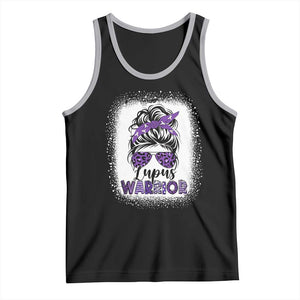 Lupus Warrior Tank Top Purple Ribbon Messy Bun Women TS10 Black Athletic Heather Print Your Wear