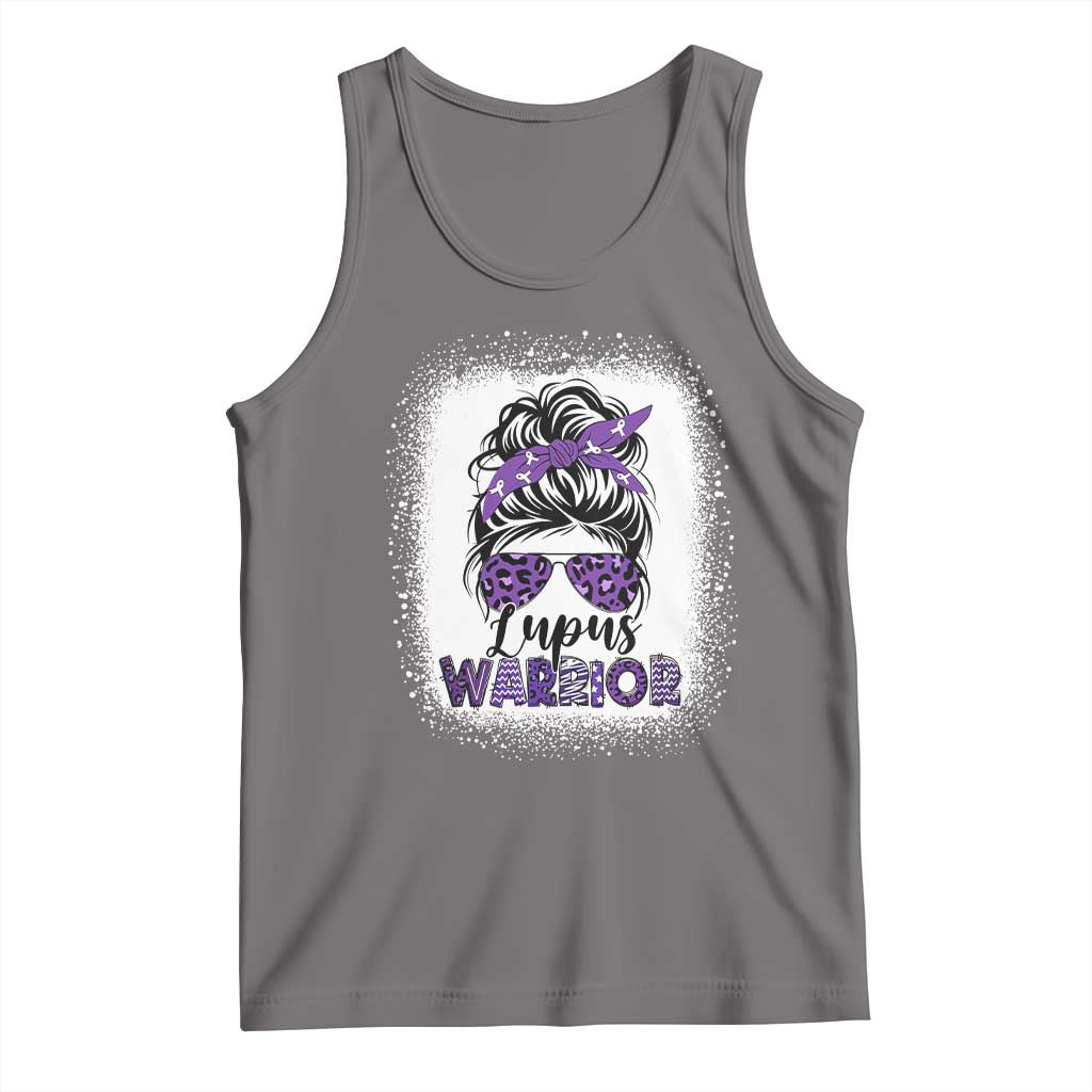 Lupus Warrior Tank Top Purple Ribbon Messy Bun Women TS10 Deep Heather Print Your Wear